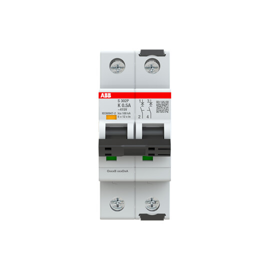 abb smart buildings Circuit breaker s300p 2-pole k-char. 0.5a