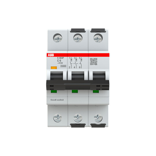 abb smart buildings Circuit breaker s300p 3-pole c-char. 6a
