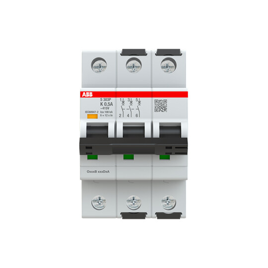 abb smart buildings Circuit breaker s300p 3-pole k-char. 0.5a