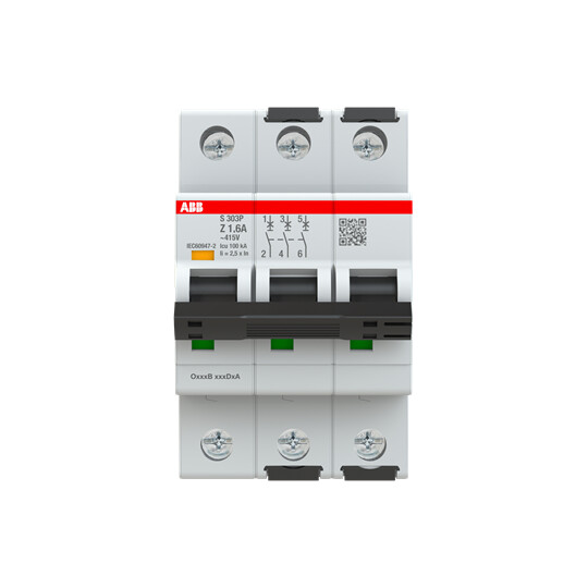 abb smart buildings Circuit breaker s300p 3-pole z-char. 1.6a