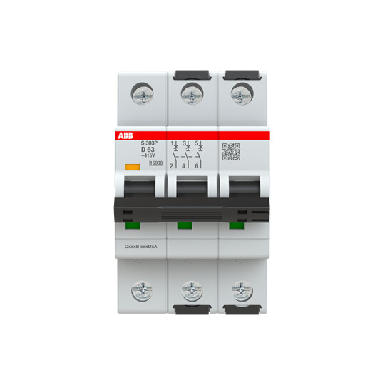 abb smart buildings Circuit breaker s300p 3-pole d-char. 63a