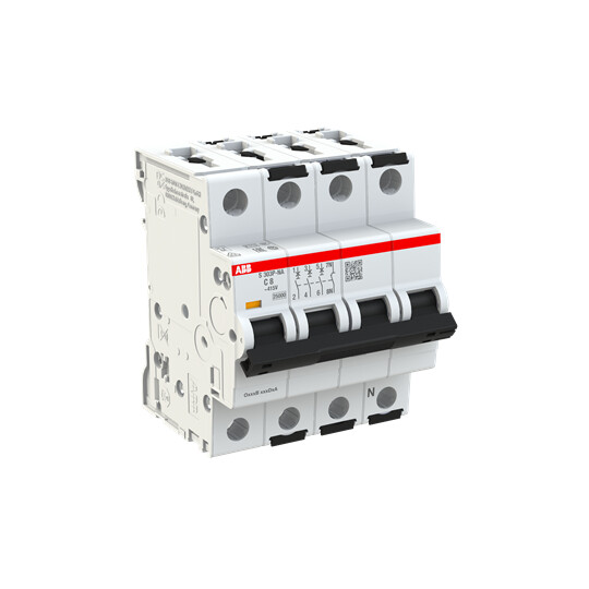 abb smart buildings Circuit breaker s300p 4-pole 3+n c-char. 8a
