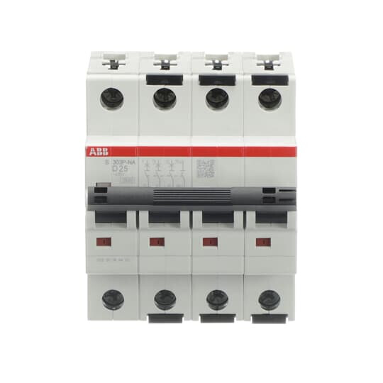 abb smart buildings Circuit breaker s300p 4-pole 3+n d-char. 25a