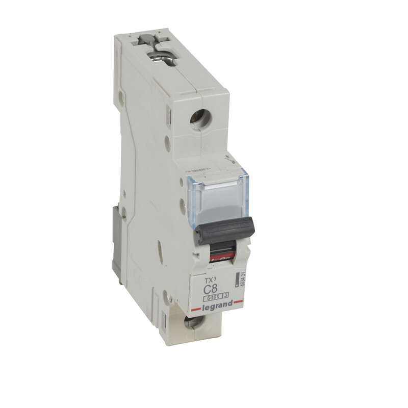 legrand Circuit breaker mcb, 1 pole c8, 6ka