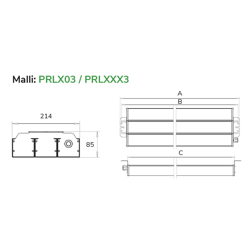 ledistys Surface mounted luminaire prof prl803 ip65 24900lm 219w pc