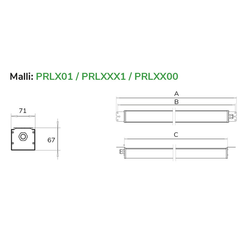 ledistys Ceiling luminaire profiled pro prl1401 ip65 14600lm 123w pcda