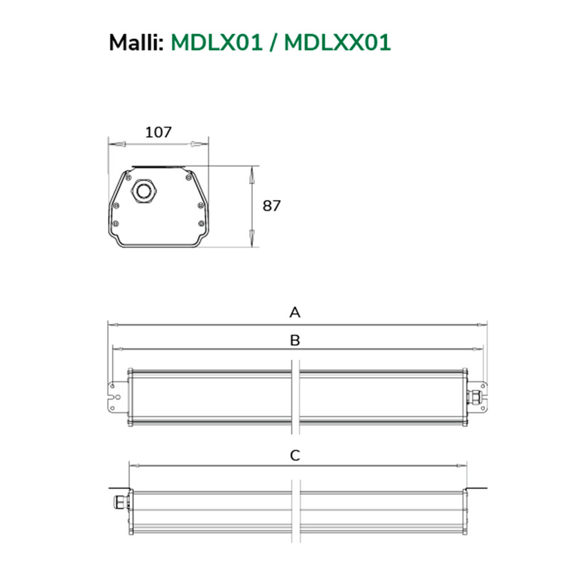 ledistys Ceiling luminaire moduled mdl801 ip65 8700lm 73w pc da