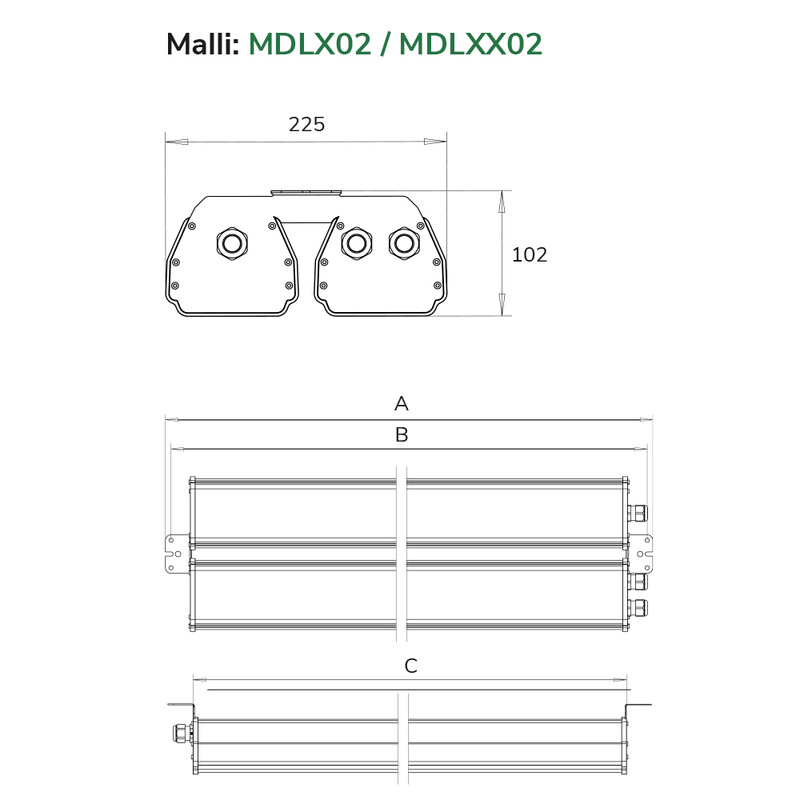 ledistys Ceiling luminaire moduled mdl802 ip65 17400lm 146wpc da