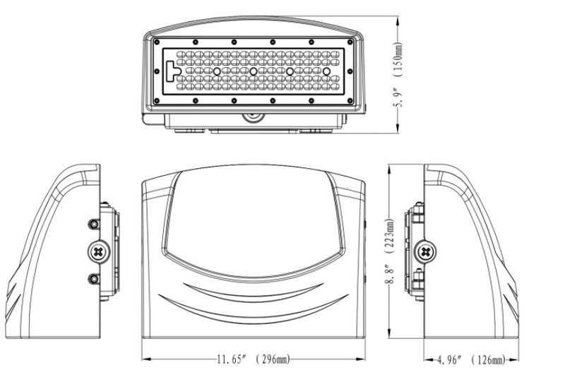 exaktor Outdoors wall luminaire exwall ip65 4300lm 840 as da bk