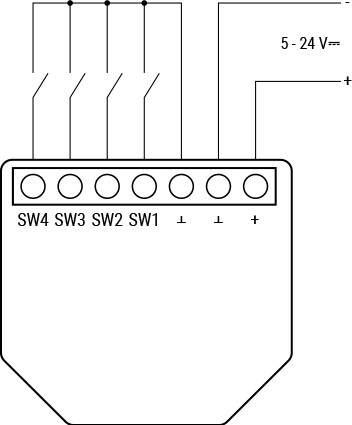 shelly Wifi input module shelly i4 dc gen3