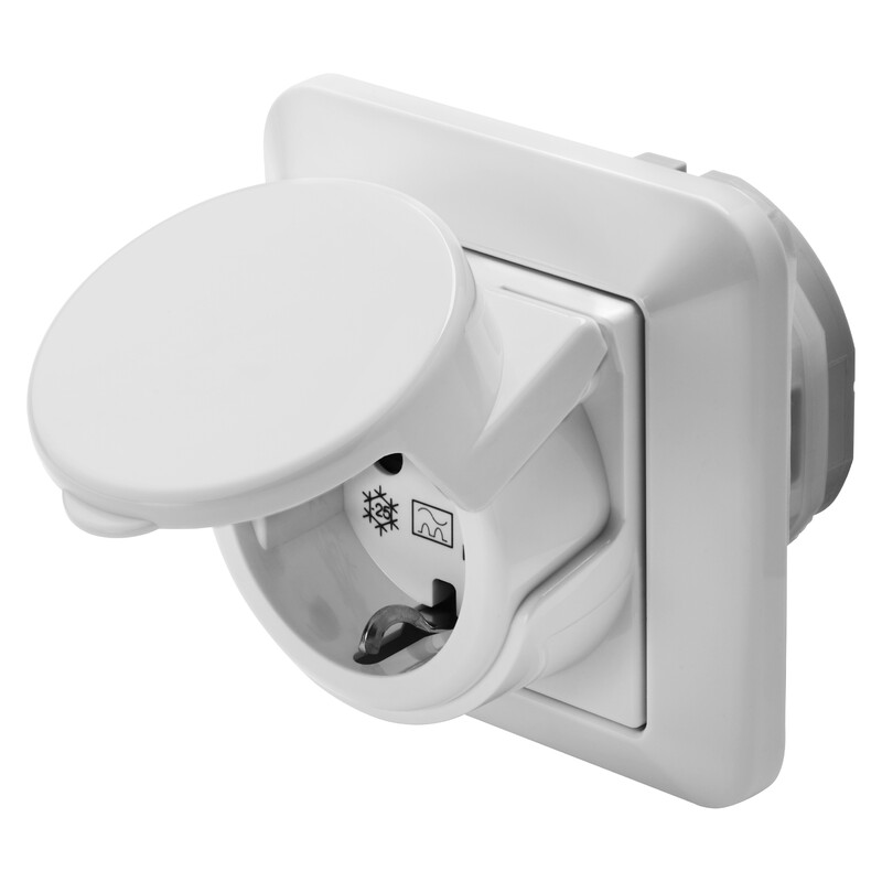 norwesco Fault curr.prot. socket-o nrcd 1s/16a/30ma/250v/ip44 white