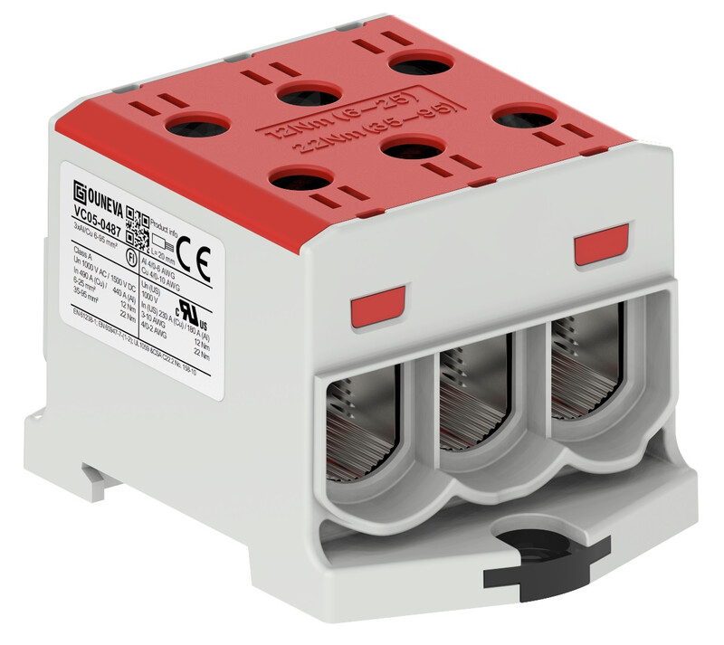 ouneva Universal connector otl 3xal/cu 6-95 mm2 red