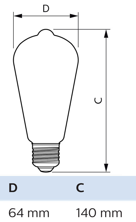 philips Led-standardlampa e27 927 806lm 60w=5.9w st64 cl