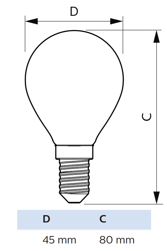 philips Led-klotlampa e14 927 470lm 40w=3.4w p45 fr