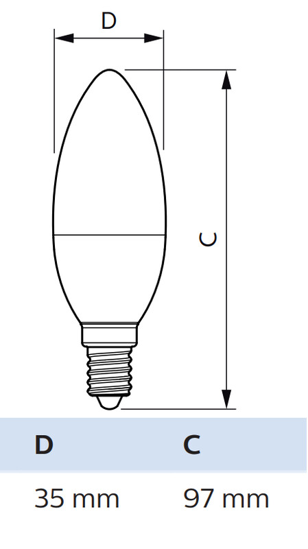 philips Kronljuslampa e14 827 250lm 25w=2.2w b35 fr