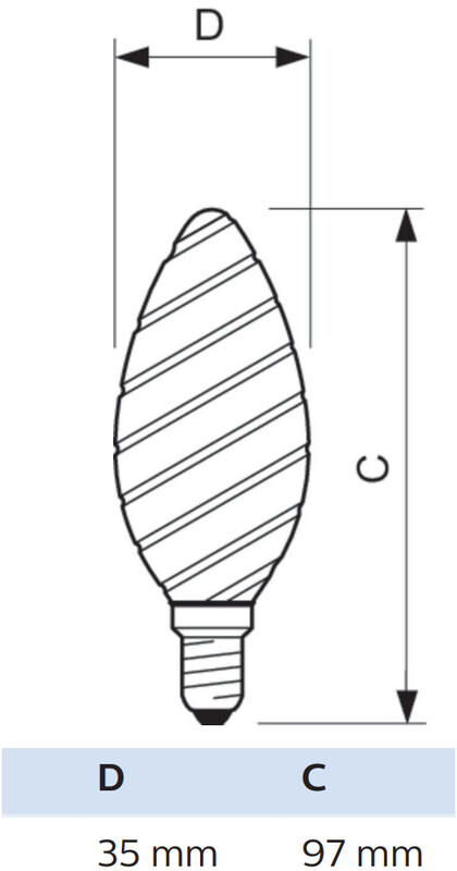 philips Kronljuslampa e14 827 250lm 25w=2w st35 cl
