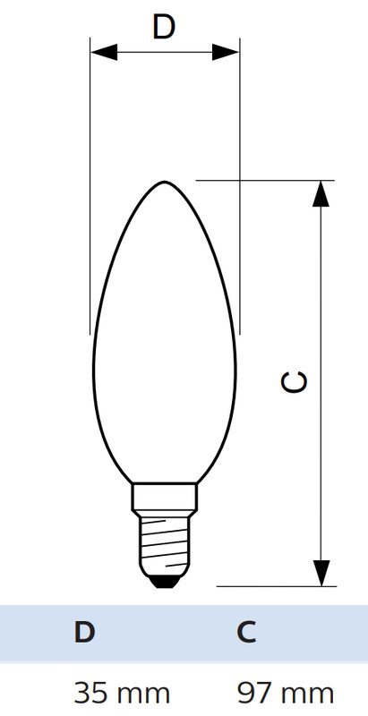 philips Kronljuslampa e14 827 470lm 40w=4.3w b35 cl