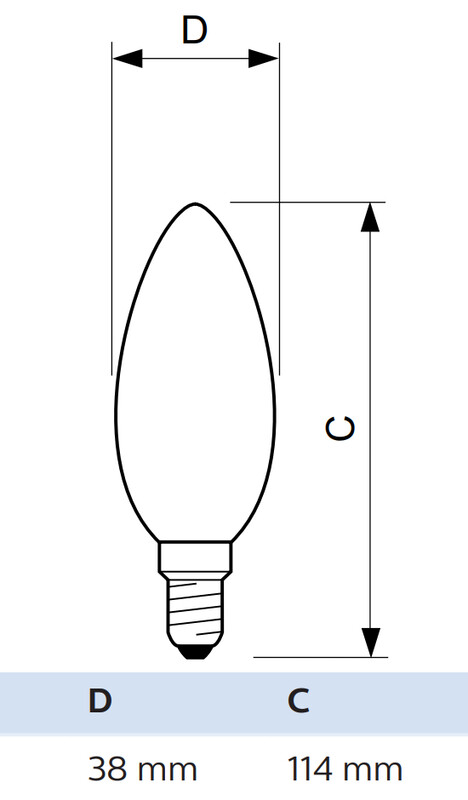 philips Kronljuslampa e14 827 806lm 60w=7w b38 fr