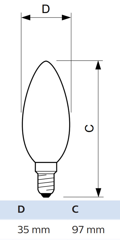 philips Kronljuslampa e14 827 806lm 60w=6.5w b35 fr
