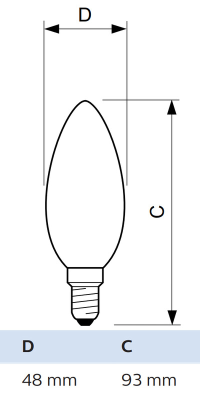 philips Kronljuslampa e14 865 806lm 60w=7w b38 fr