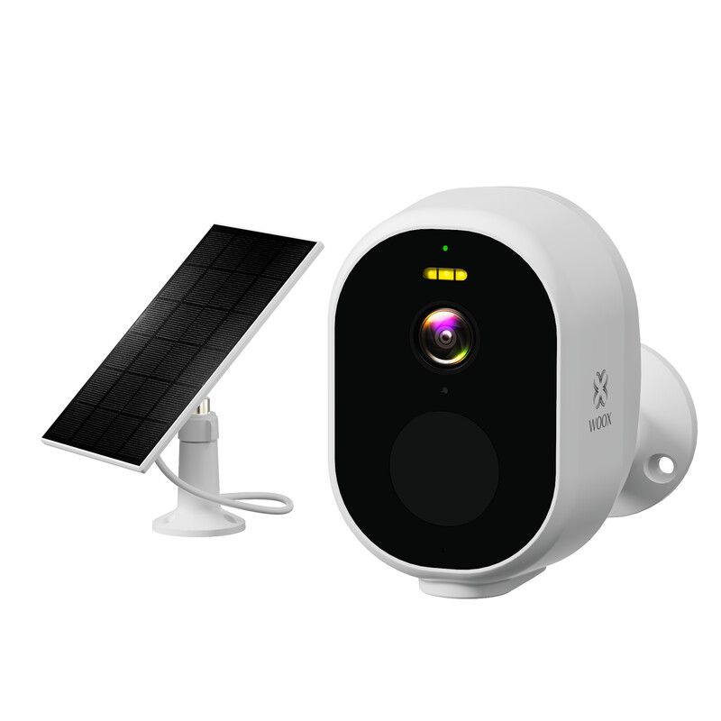 woox Kamera-ip-finnsat ip65, akku ja aurinkopan. valk
