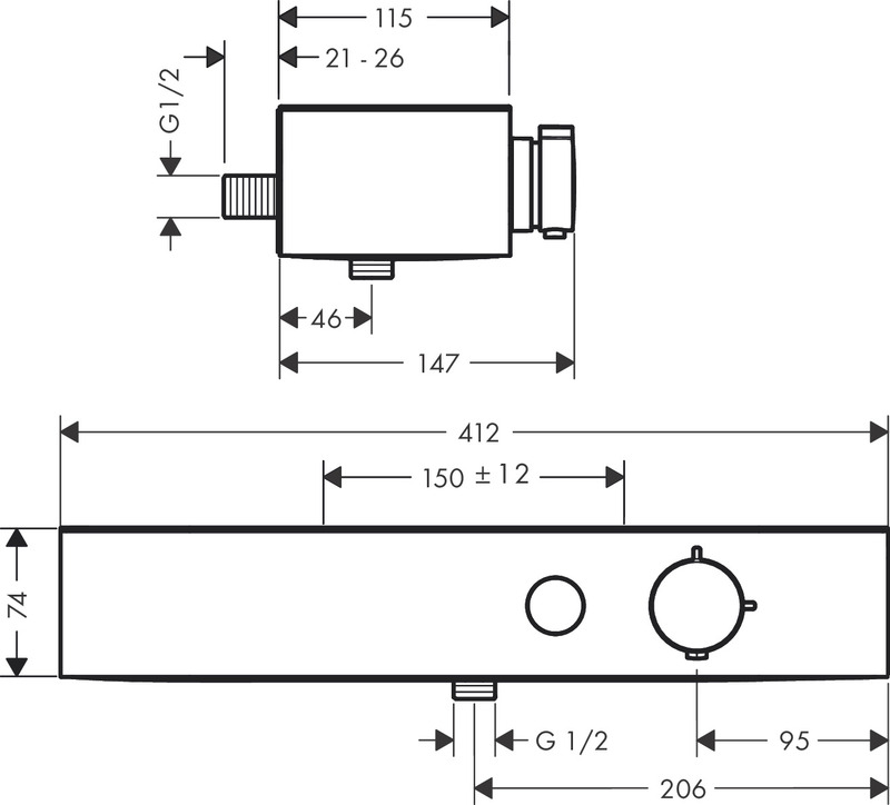 hansgrohe Suihkuhana hansgrohe 24360700 seinä 400 valk