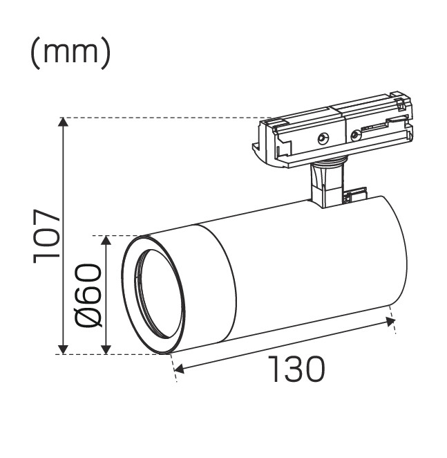 hide-a-lite Spotlight optic track ip20 770lm 9,7w 27/3k sv dim