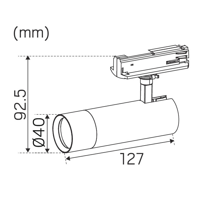 hide-a-lite Spotlight optic track ip20 270lm 5w tune sv dim