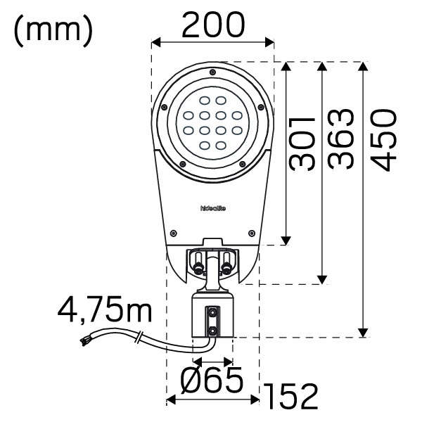 hide-a-lite Pole mount. lumin. sharp post ip65 3000lm 31w 3/4k asym ant