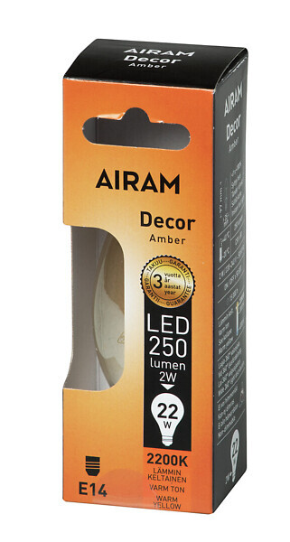 airam Led lamp airam fg c35 822 225lm e14 am