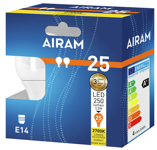 airam Pienkupulamppu airam led p45 827 250lm e14 op 2bx
