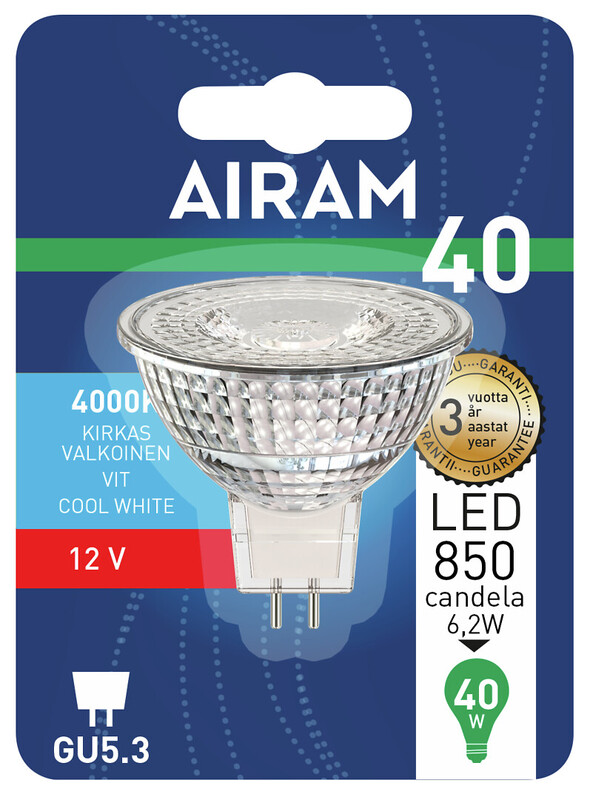 airam Led-lamp airam led fg mr16 840 430lm gu5.3 12v 36