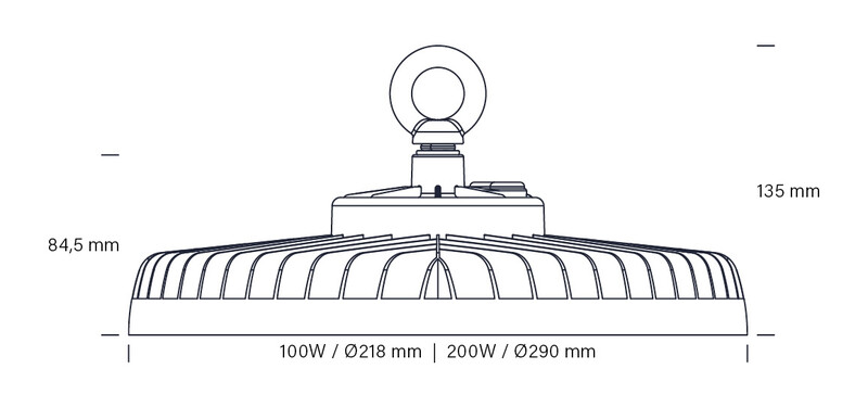 nordtronic Syväsäteilijä ecotech highbay ip65 ik08 14000lm 100w 840 bk