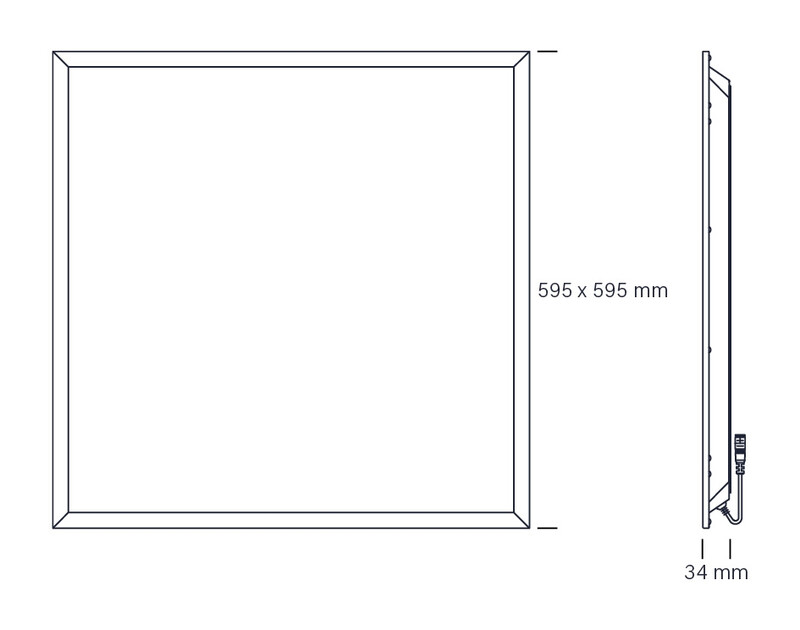 nordtronic Modularmatur ecotech panel ip20 3840lm 32w 850 600x600