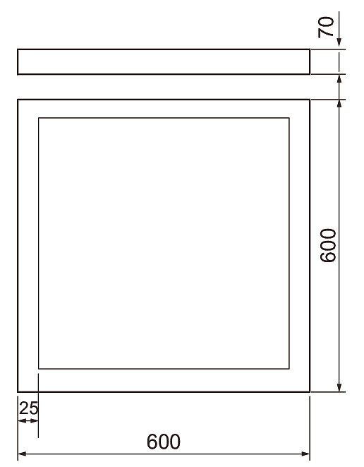 airam Mekaaninen lisätarvike plano pinta-asennuskehys 60x60 wh