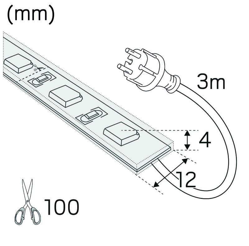 hide-a-lite Led-strip ledstrip 230v ledstrip 230v ip65 mid 27k lpm