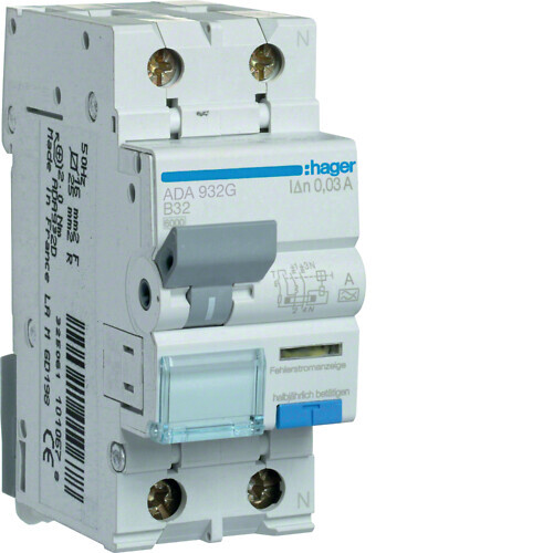 PERSONSKYDDAUTOMAT ADA932G 2X32A/30MA B-KURV A