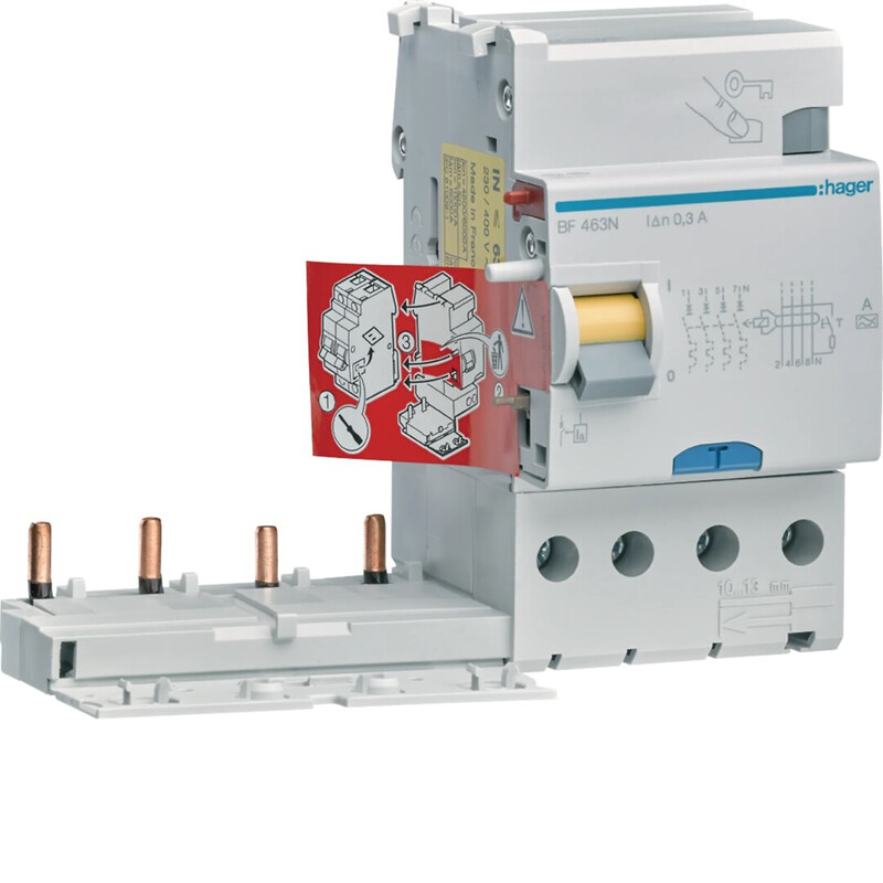 hager Fault current circuit breaker bf463n 300ma a/4x63a