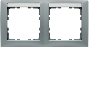 hager Frame 2f flat horiz. mi alu