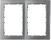 hager Ram 2-facks 2-v uttag s.1 silv