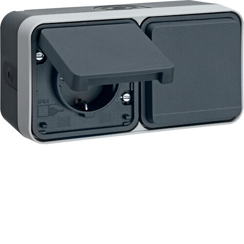 SOCKET OUTLET 2S/16A/IP55 PPJ gray