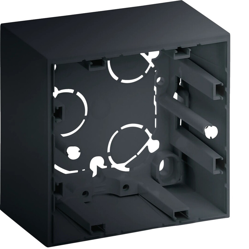 hager Surface mounting box 1-f. 37mm ip21 antracite