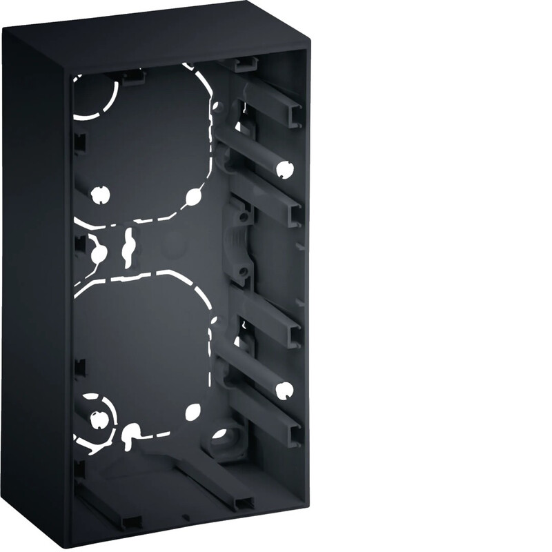 SURFACE MOUNTING BOX 2-F. 37MM IP21 ANTRACITE