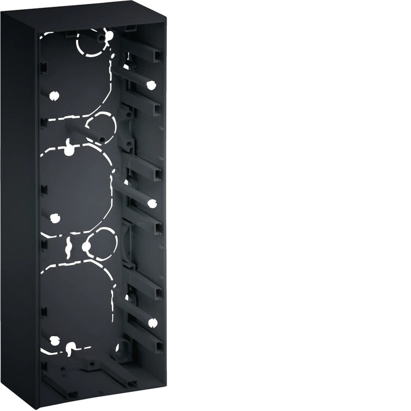 SURFACE MOUNTING BOX 3-F. 37MM IP21 ANTRACITE