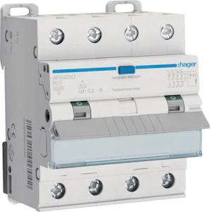 hager Rccb afx425d 300ma a/4x25a b-c 10ka