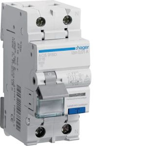 hager Vikavirtajohdonsuojakatkaisija acs916d 10ma a/2x16a b jl 6ka