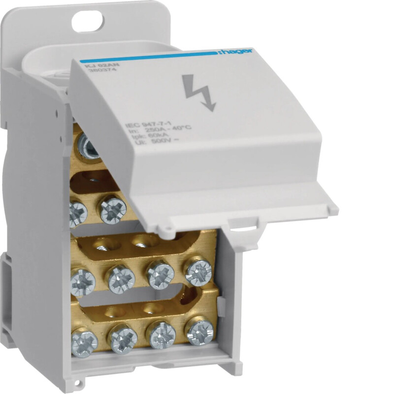 hager Tapping connector kj02an 1p 250a w. lid