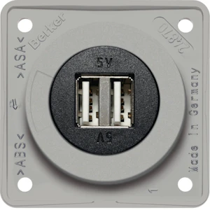 hager Usb socket outlet integro flow 2usb/3a/12vdc ur gray