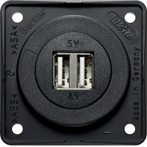 hager Usb socket outlet integro flow 2usb/3a/12vdc ur black