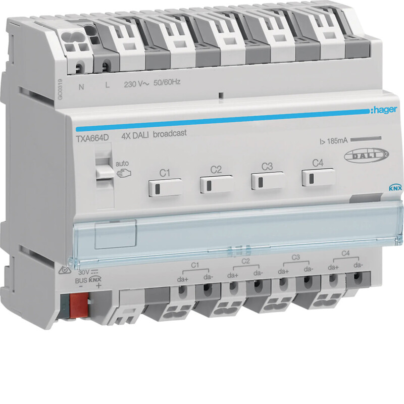hager Väylämuunnin knx easy txa664d 4k dali rgb(t)w bc